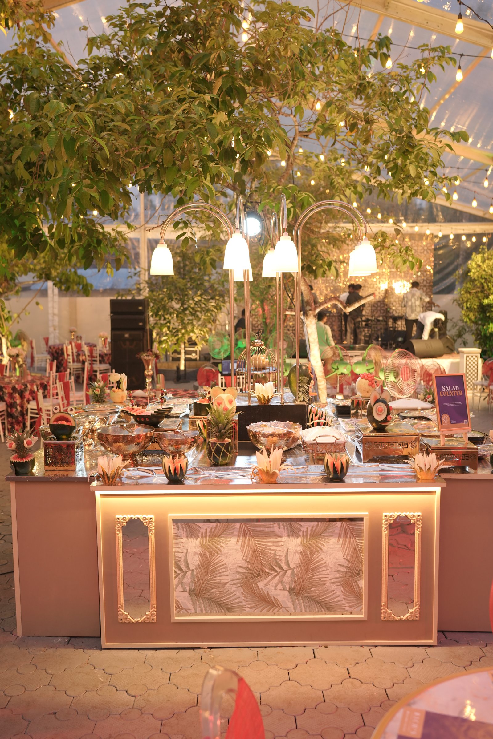 Guests enjoying catered event
